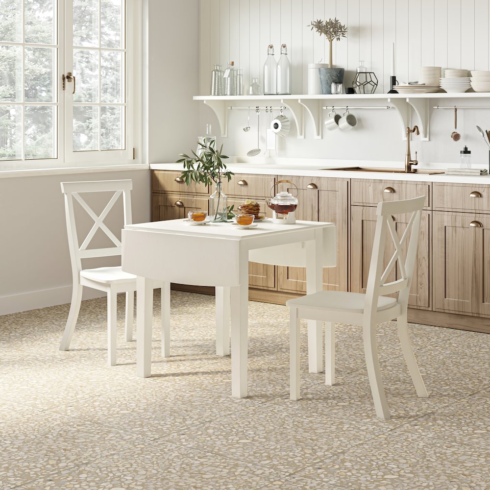 Eastern Tides Coastal Wire-Brushed Acacia Drop-Leaf Counter Height Dining Table