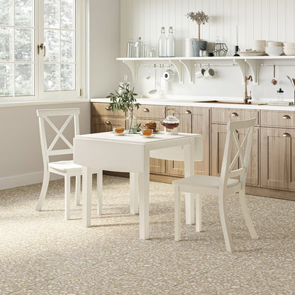 Eastern Tides Coastal Wire-Brushed Acacia Drop-Leaf Counter Height Dining Table