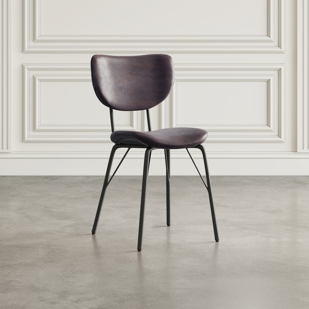 Contemporary Modern Faux Leather Split-Back Upholstered Dining Chair (Set of 2)