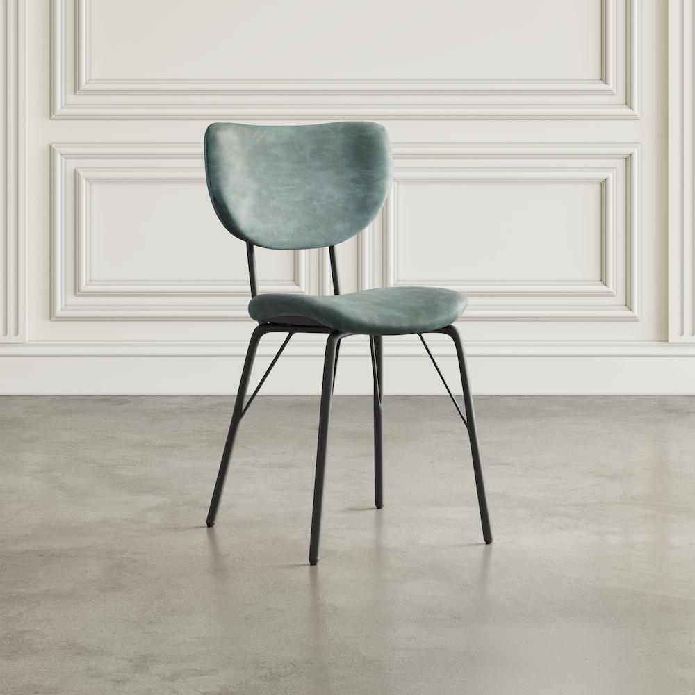 Contemporary Modern Faux Leather Split-Back Upholstered Dining Chair (Set of 2)