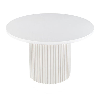 Auden 48" Round Mid-Century Modern Fluted Pedestal Base Dining Table