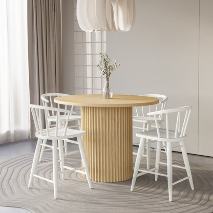 Fitz Traditional Solid Wood Curved Back Spindle Counter Stool