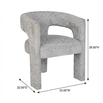 Gwen Modern Luxury Jacquard Fabric Sculpture Armchair - Set of 4