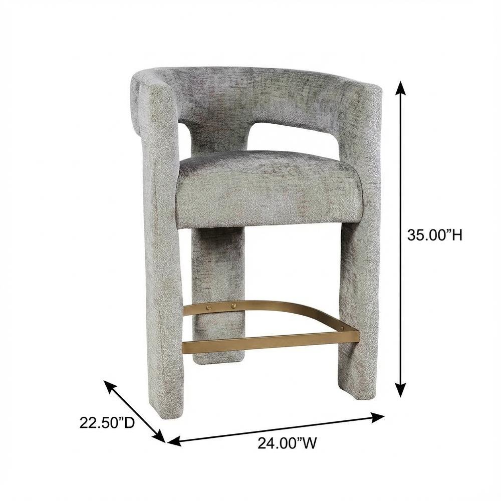 Gwen Modern Luxury Jacquard Fabric Sculpture Counter Stool - Set of 4