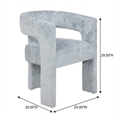 Gwen Modern Luxury Jacquard Fabric Sculpture Armchair - Set of 4