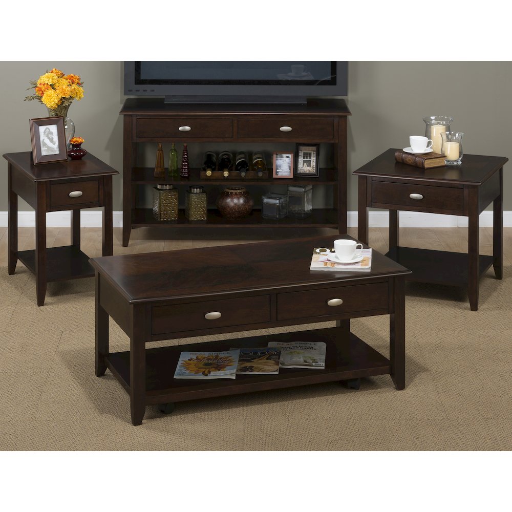 Merlot Warm Contemporary End Table