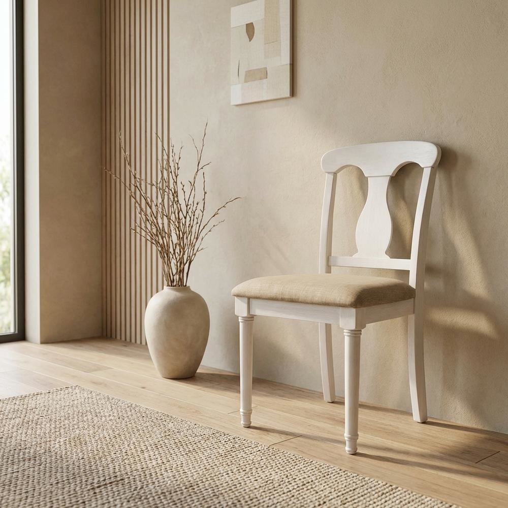 Upholstered Desk Chair with Wood Frame, Modern Accent Chair for Dining Room