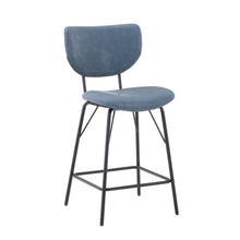 Modern Faux Leather Split-Back Upholstered Counter Height Barstool (Set of 2)
