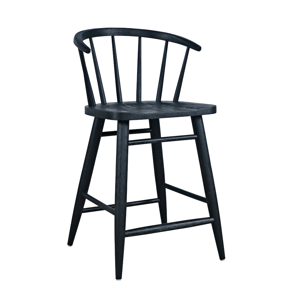 Fitz Traditional Solid Wood Curved Back Spindle Counter Stool