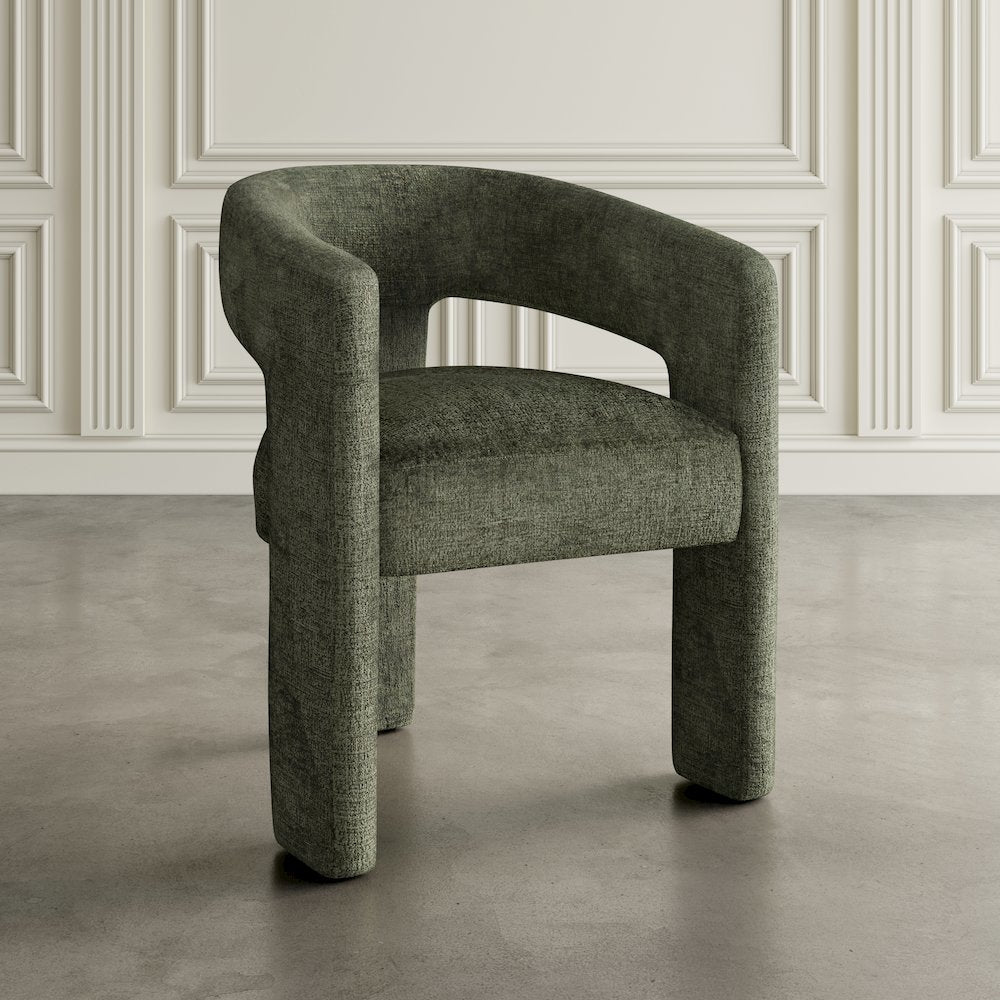 Gwen Modern Luxury Jacquard Fabric Sculpture Armchair - Set of 6