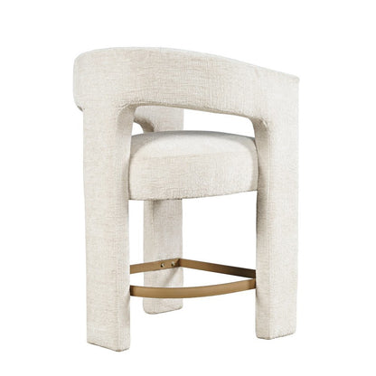 Gwen Modern Luxury Jacquard Fabric Sculpture Counter Stool - Set of 6