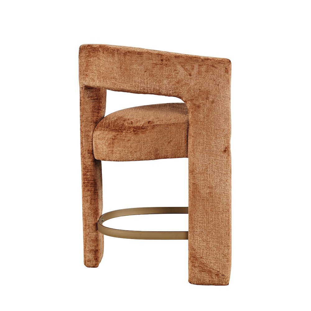 Gwen Modern Luxury Jacquard Fabric Sculpture Counter Stool - Set of 6
