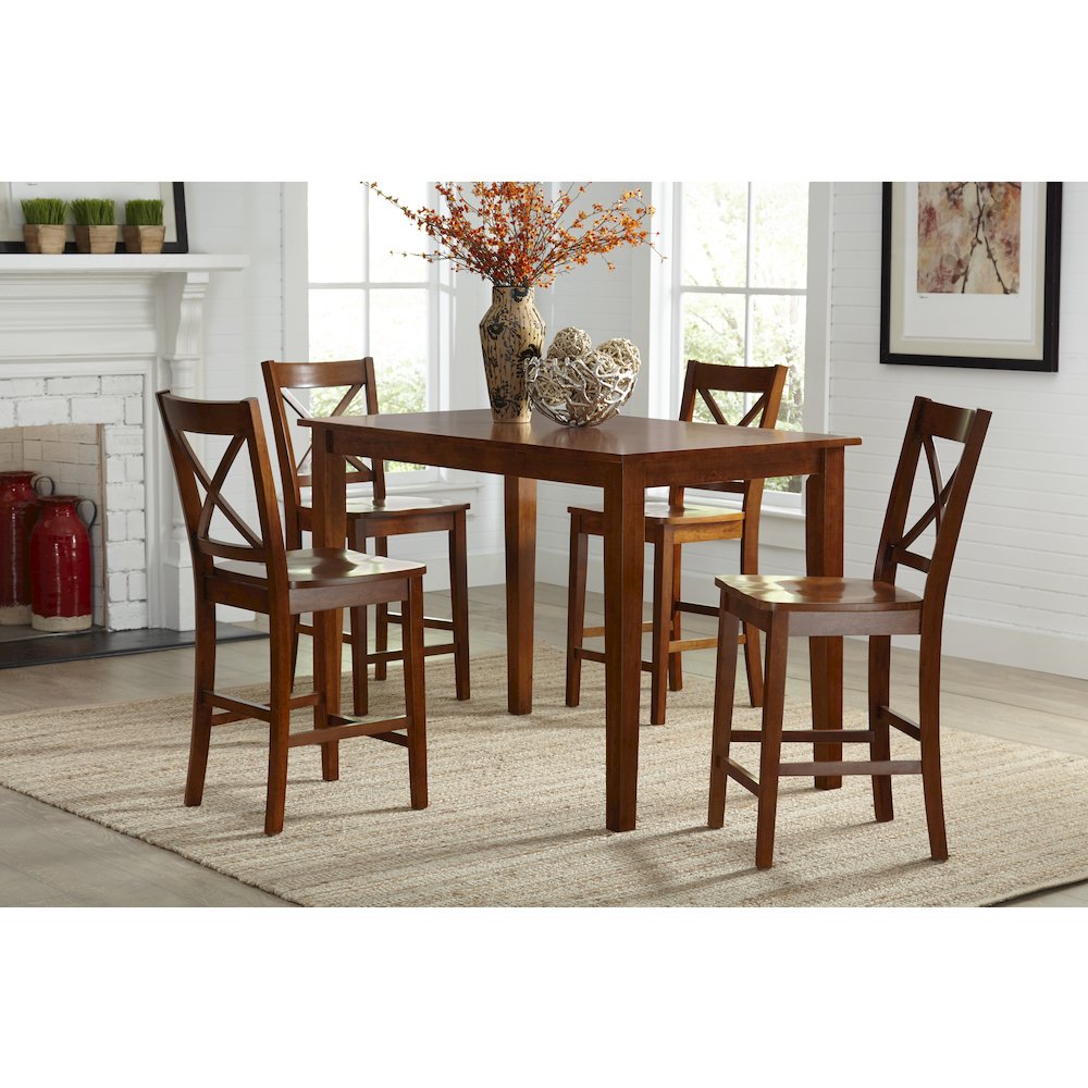 Simplicity Solid Wood Classic X-Back Counter Stool (Set of 2)