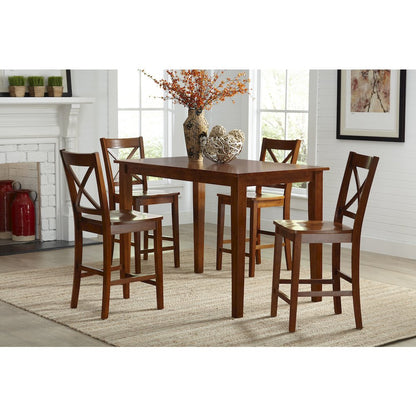 Simplicity Solid Wood Classic X-Back Counter Stool (Set of 2)