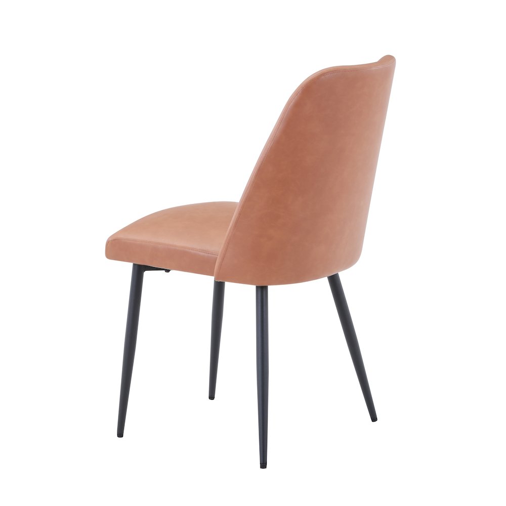 Five Piece Solid Acacia Dining Set with Upholstered Mid-Century Modern Chairs