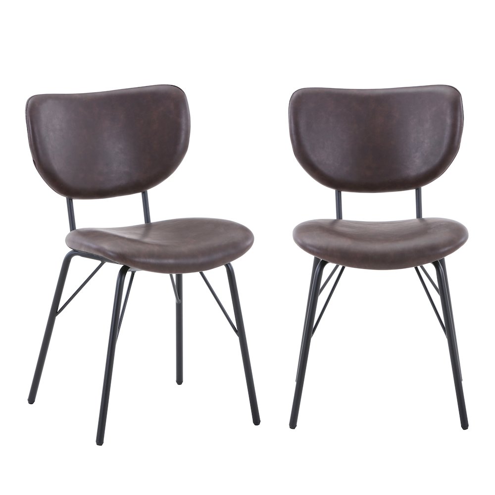 Contemporary Modern Faux Leather Split-Back Upholstered Dining Chair (Set of 2)