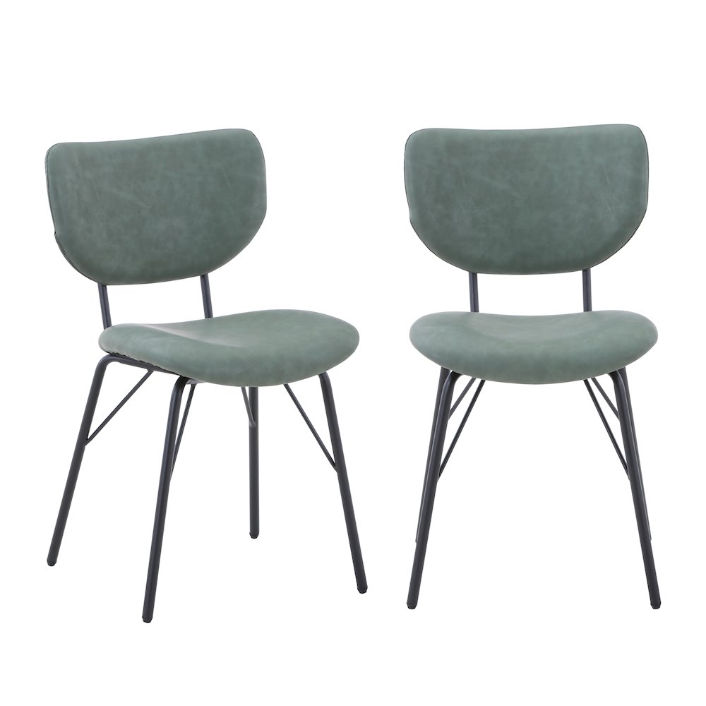 Contemporary Modern Faux Leather Split-Back Upholstered Dining Chair (Set of 2)