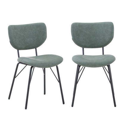 Contemporary Modern Faux Leather Split-Back Upholstered Dining Chair (Set of 2)