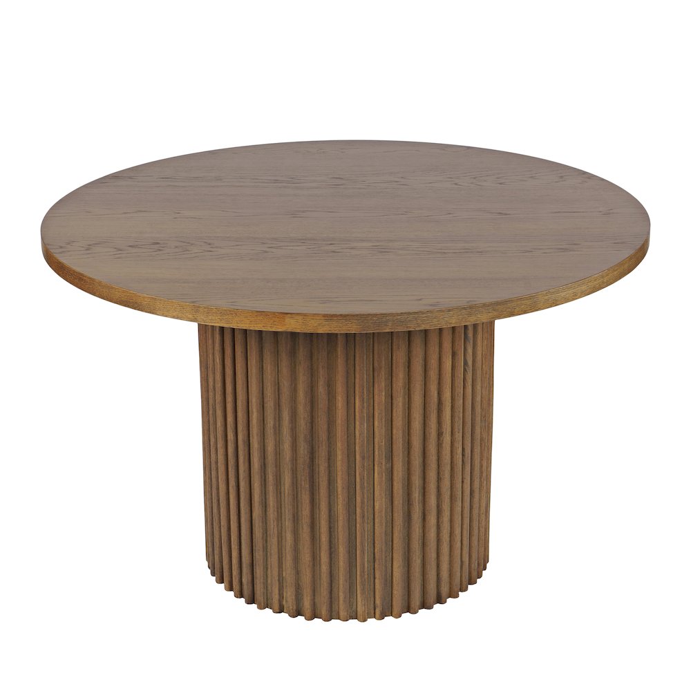 Auden 48" Round Counter Height Mid-Century Modern Fluted Pedestal Dining Table