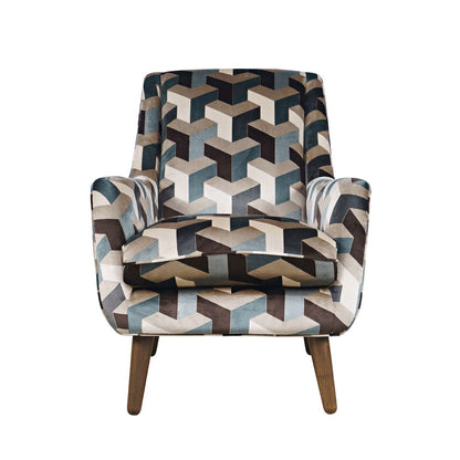 Nielsen Mid-Century Modern Upholstered Geometric Lounge Accent Chair