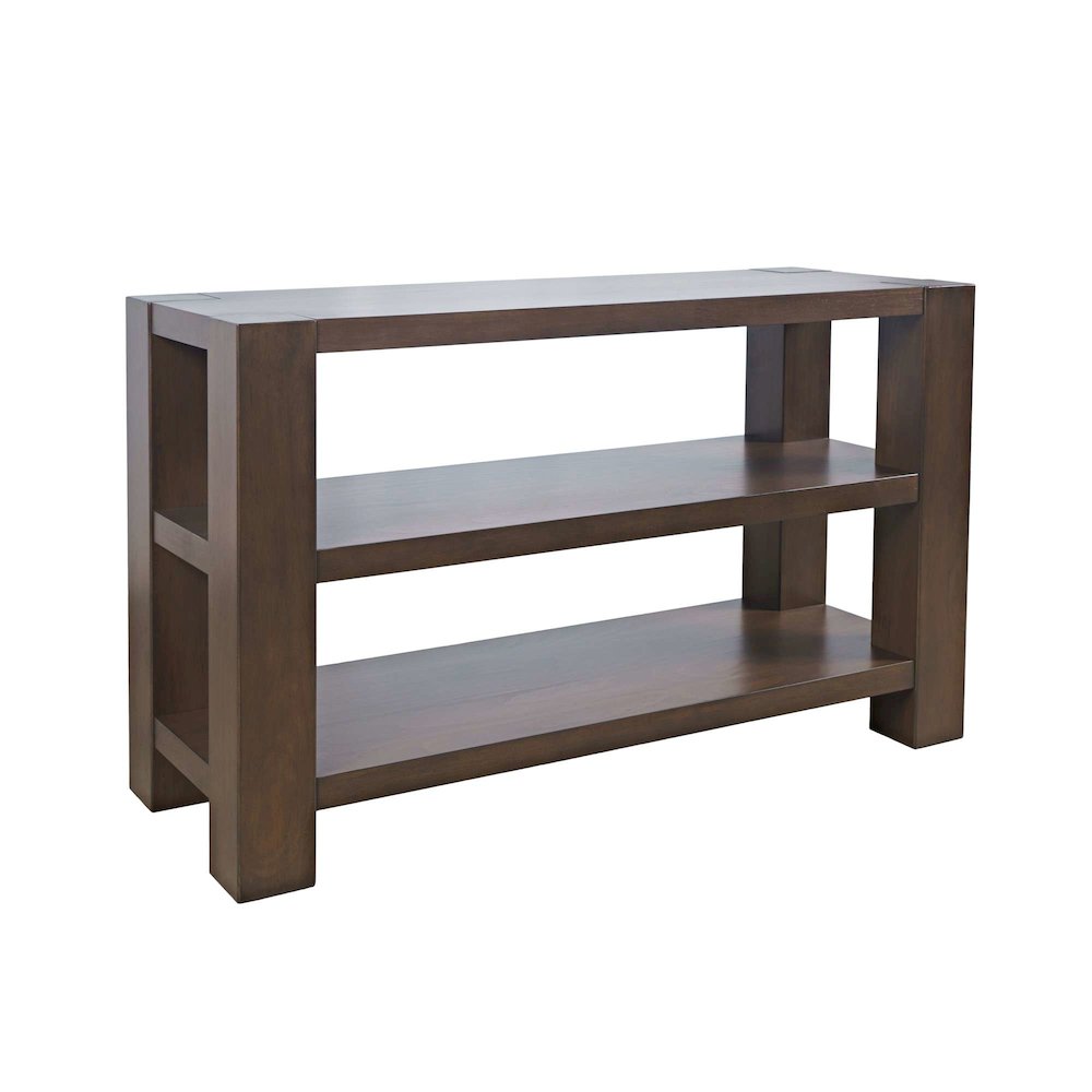 Brownstone 50" Transitional Modern Block-Frame Sofa Console Table with Shelves