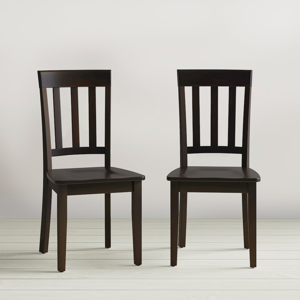 Simplicity Solid Wood Classic Slat Back Dining Chair (Set of 2)
