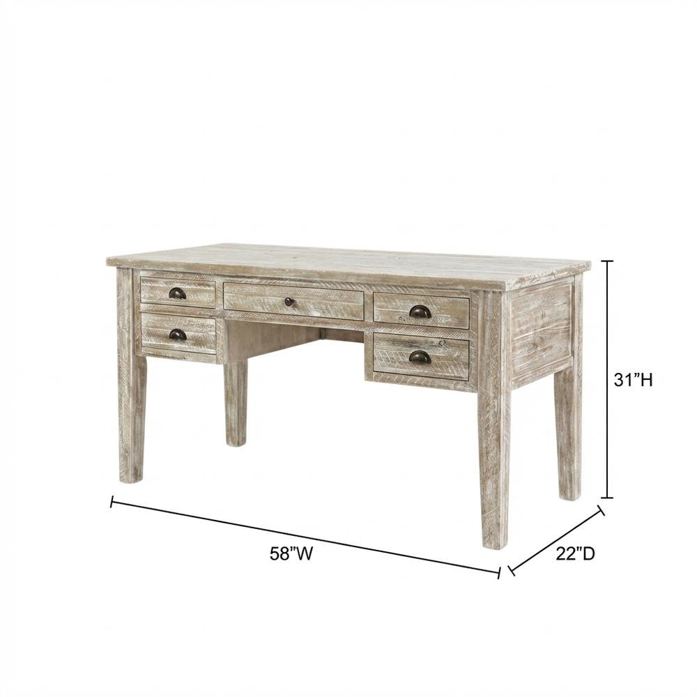 5-Drawer Home Office Desk with Storage, Modern Computer Writing Workstation