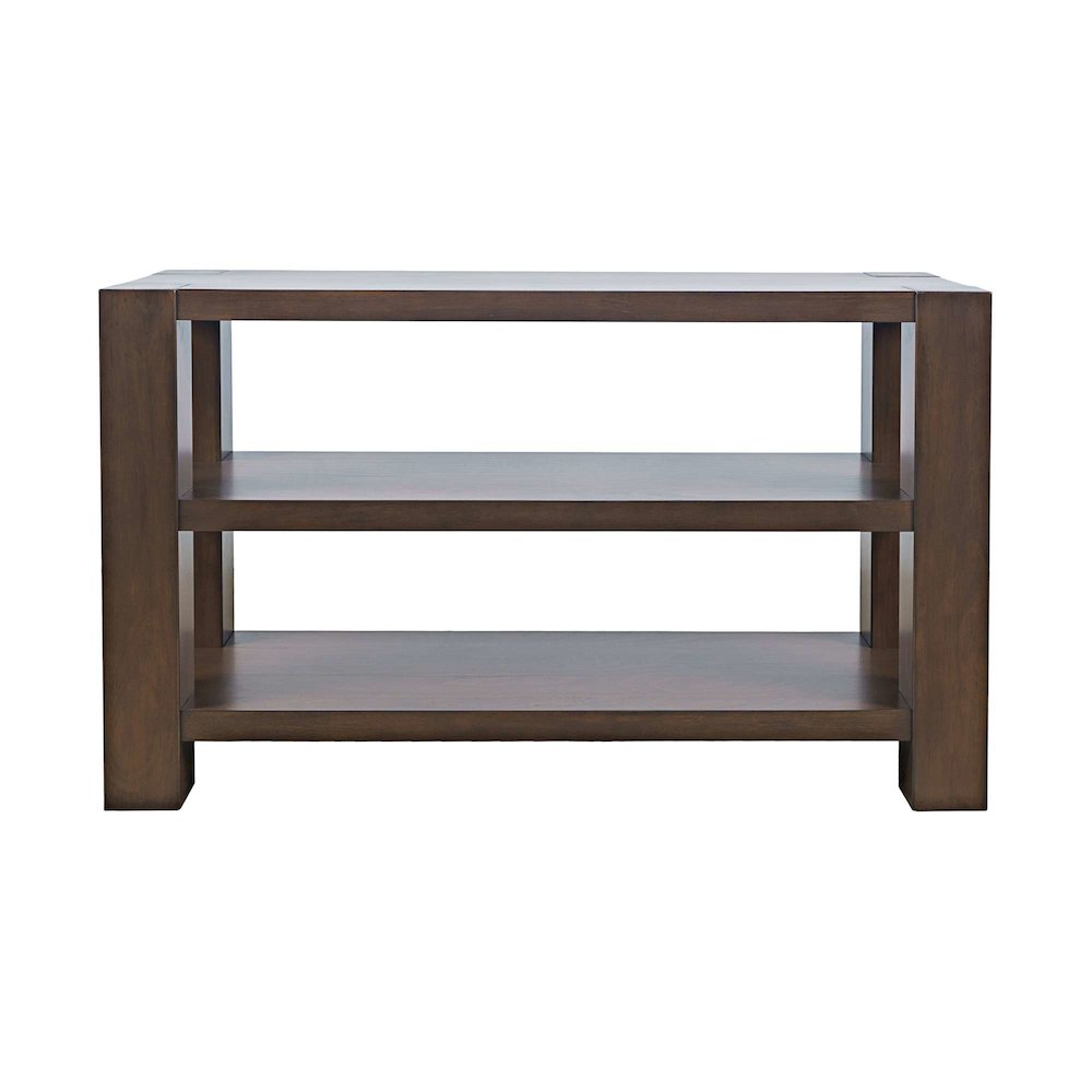 Brownstone 50" Transitional Modern Block-Frame Sofa Console Table with Shelves
