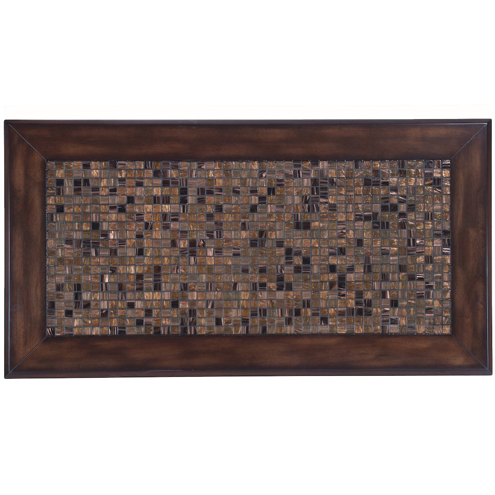 Baroque 48" Coffee Table with Mosaic Tile Inlay