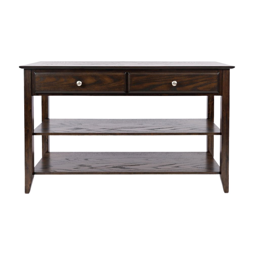 Brown Wooden Sofa Table with 2 Drawers – Elegant Entryway or Sofa Table