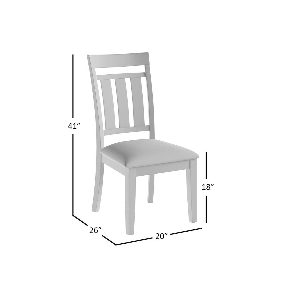 Distressed Rustic Solid Acacia Upholstered Slat-back Dining Chair (Set of 2)