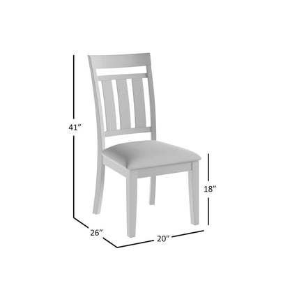 Distressed Rustic Solid Acacia Upholstered Slat-back Dining Chair (Set of 2)