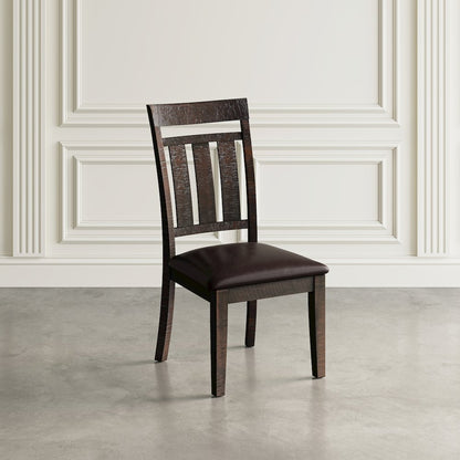 Distressed Rustic Solid Acacia Upholstered Slat-back Dining Chair (Set of 2)