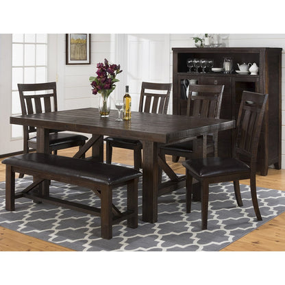 Kona Grove 79" Distressed Rustic Solid Wood Trestle Dining Table