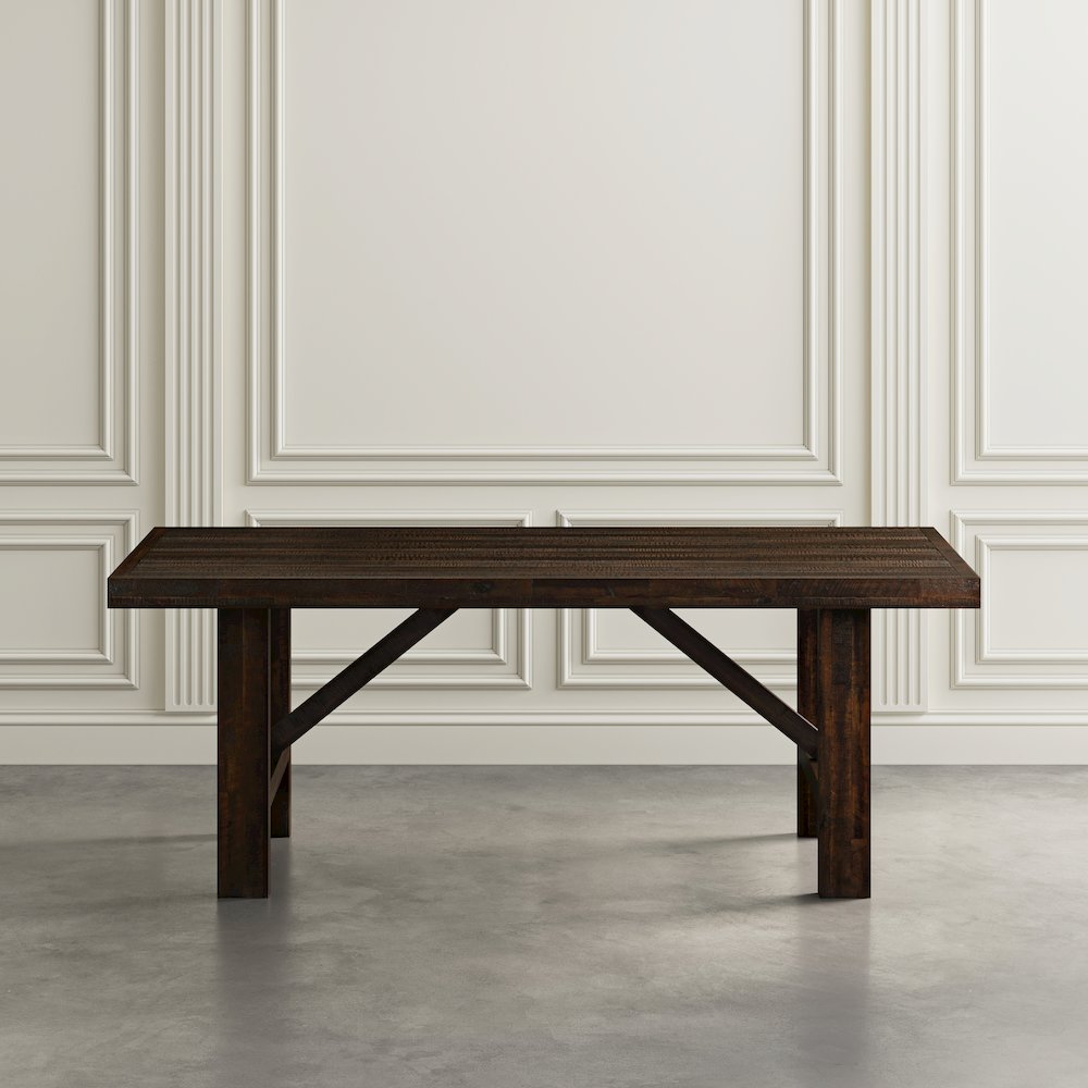 Kona Grove 79" Distressed Rustic Solid Wood Trestle Dining Table