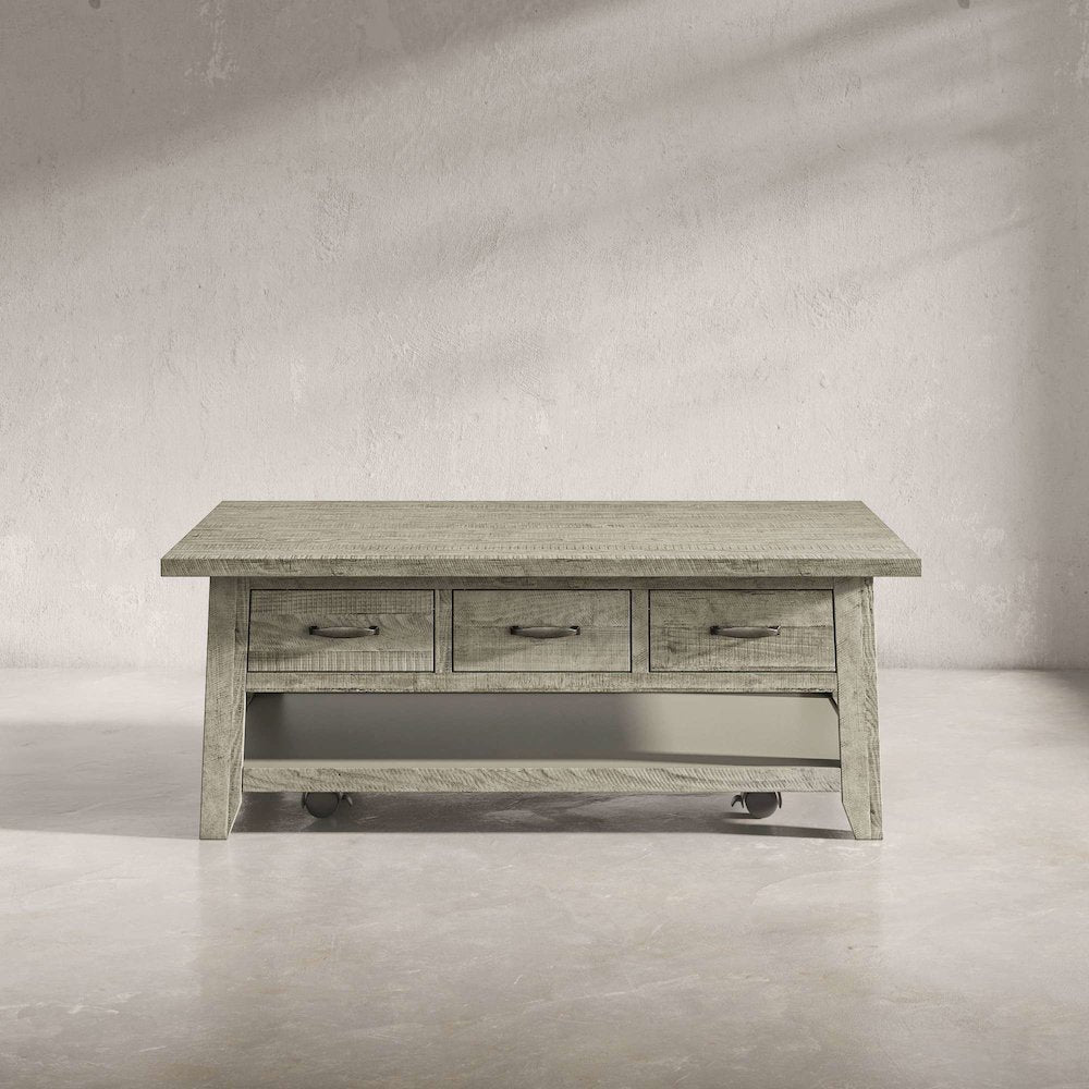 Telluride Rustic Farmhouse 3-Pc Living Room Coffee/End/USB Table Set