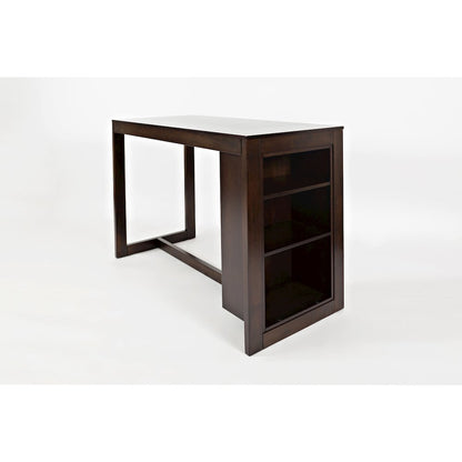 Tribeca Counter Height 48" Contemporary Dining Table with Built-In Shelving