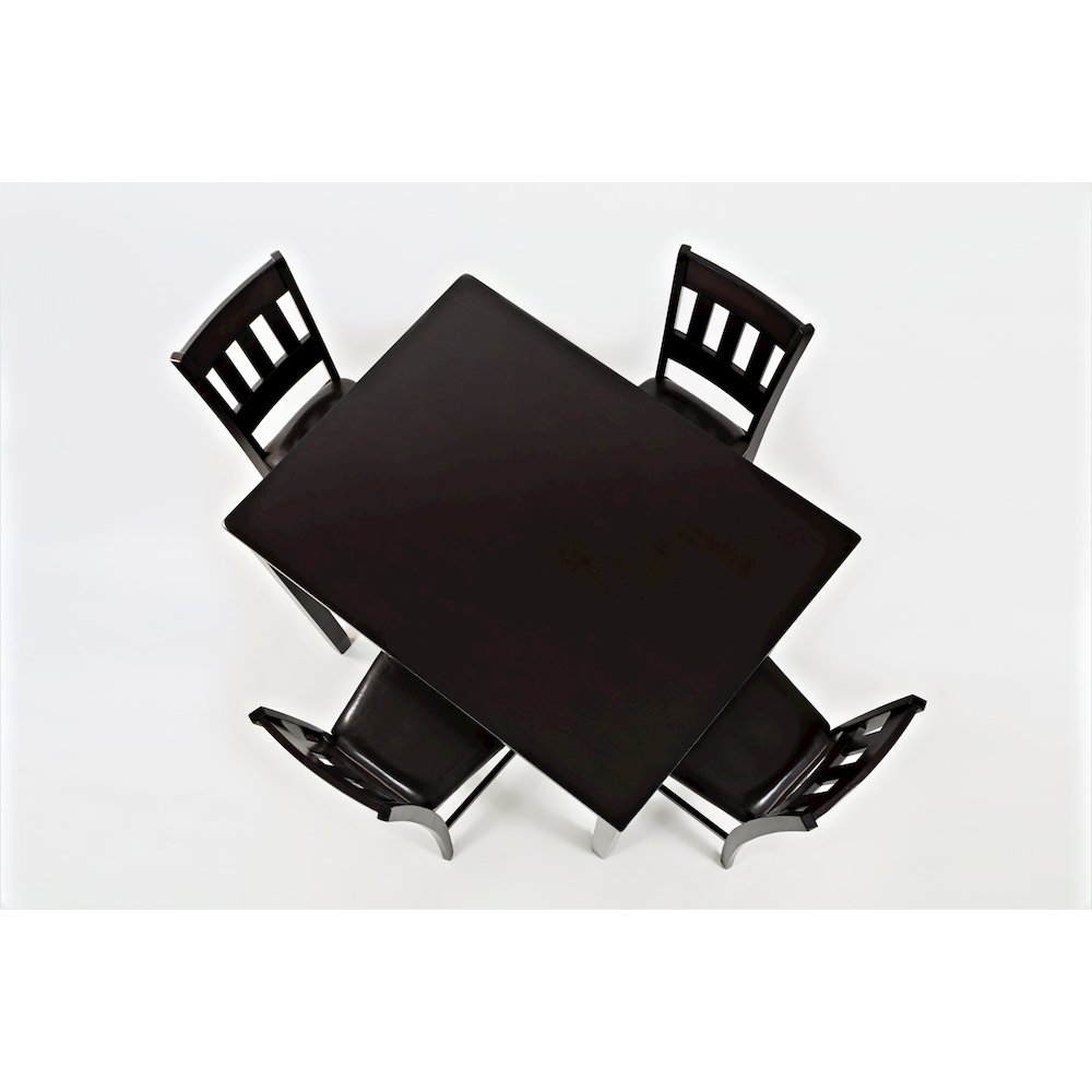 Five Piece Counter Height Dining Set - Table and 4 Faux Leather Stools