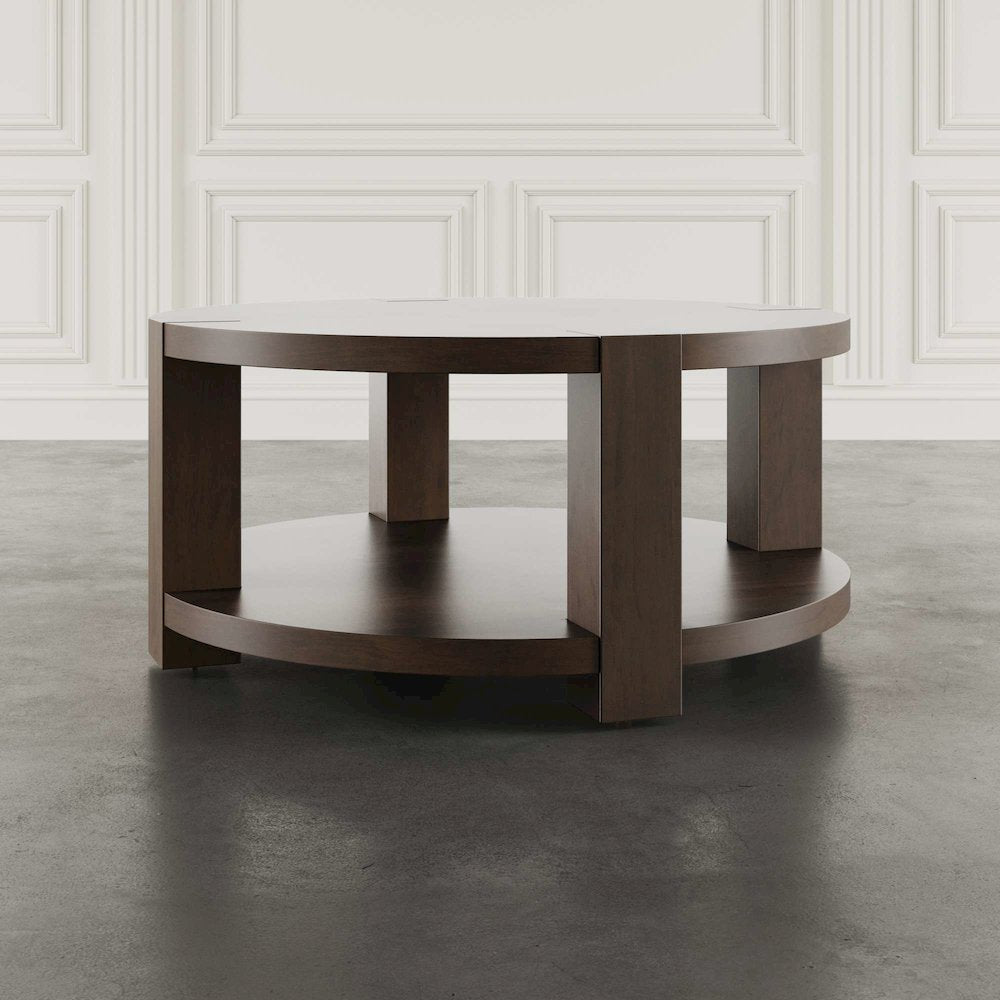 Brownstone 3-Pc Transitional Round Coffee Table, End Tables Set