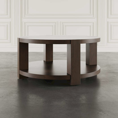 Brownstone 3-Pc Transitional Round Coffee Table, End Tables Set