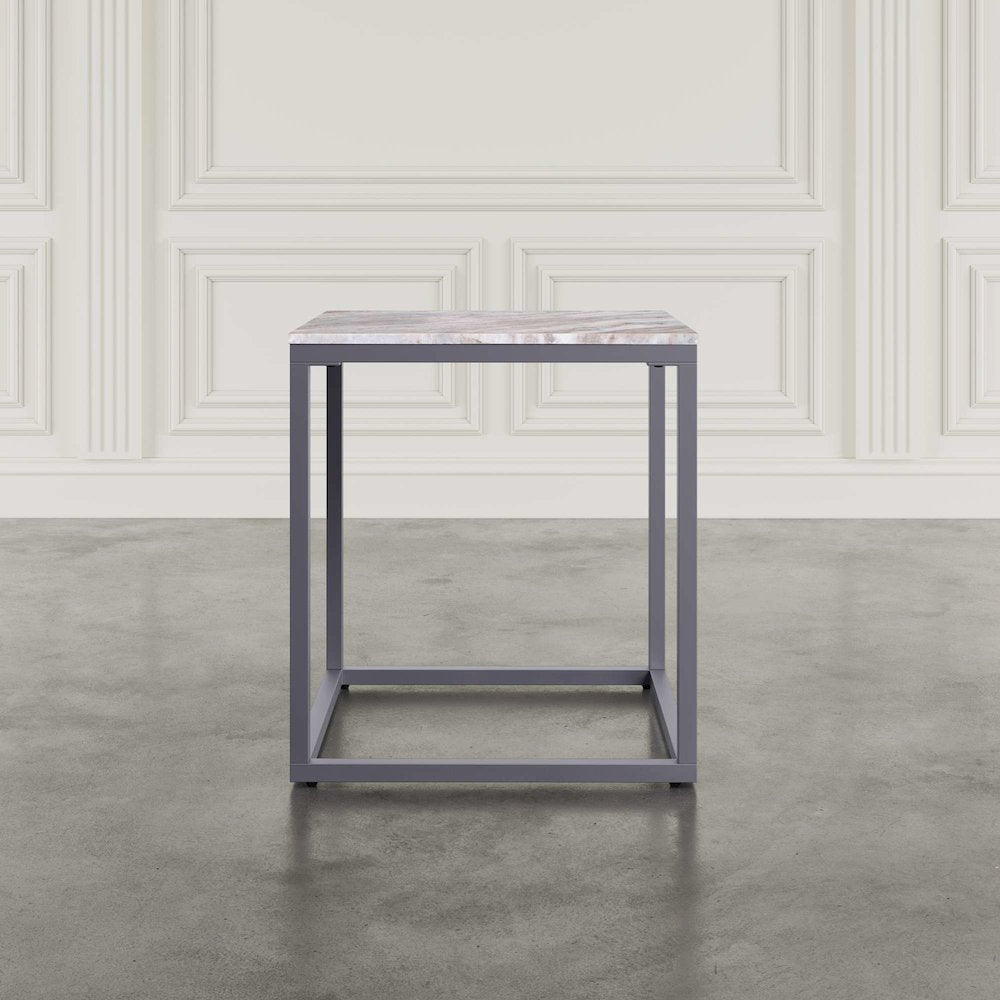 Wynn Modern Luxe Solid Marble Square End Table