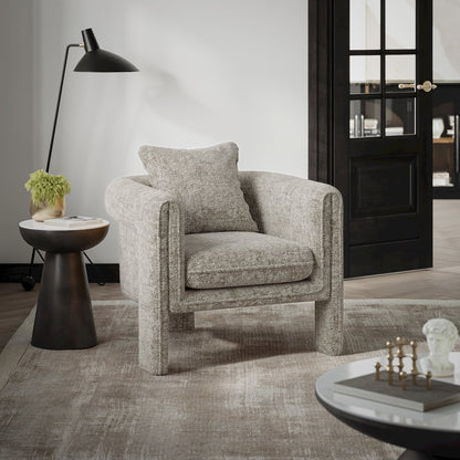 Adley Modern Upholstered Vintage Accent Armchair with Pillow