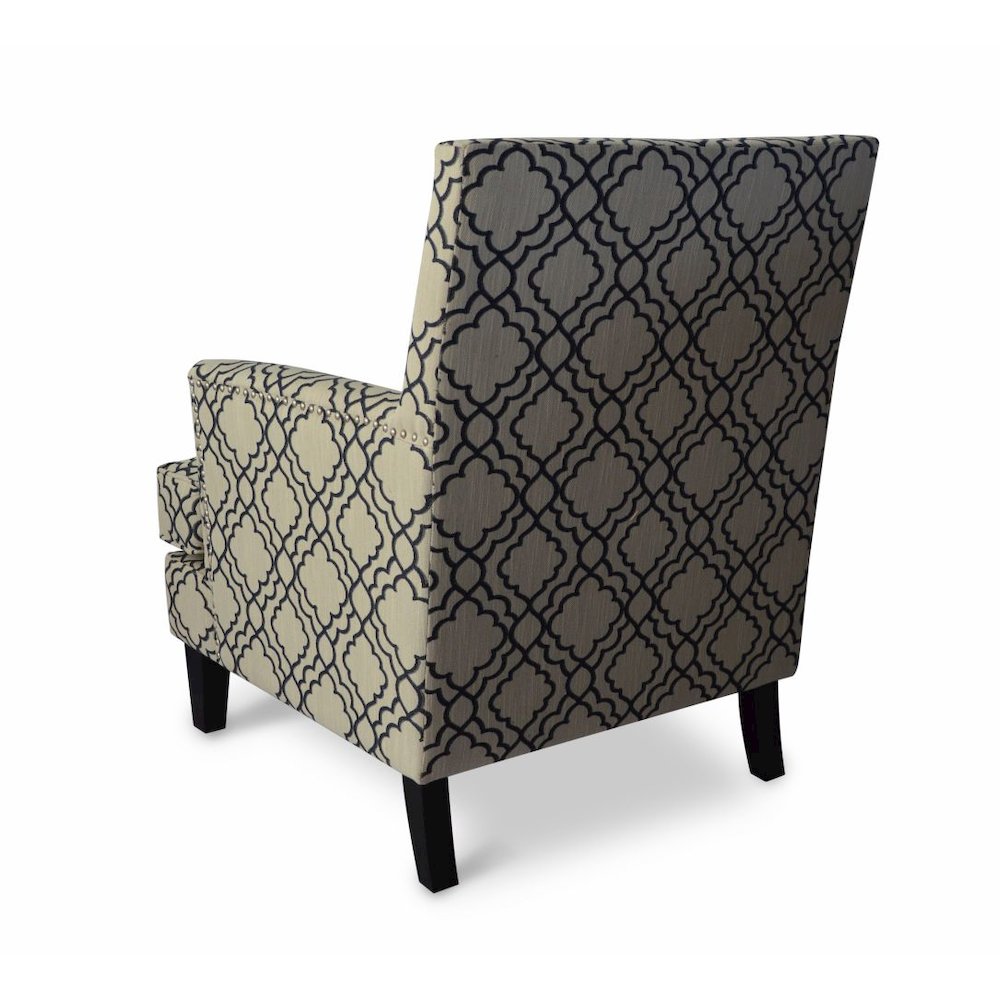 Aubrey Contemporary Geometric Upholstered Accent Chair with Nailhead Trim