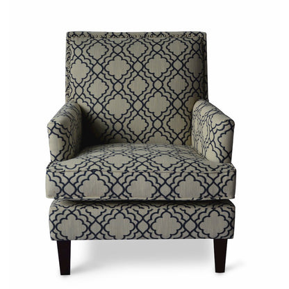 Aubrey Contemporary Geometric Upholstered Accent Chair with Nailhead Trim