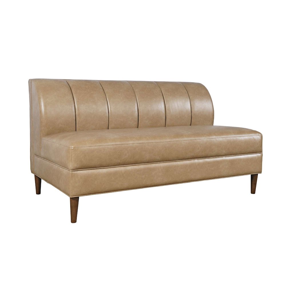 Ruston Modern Banquette Faux Leather Sectional with Four Seats and Corner Wedge