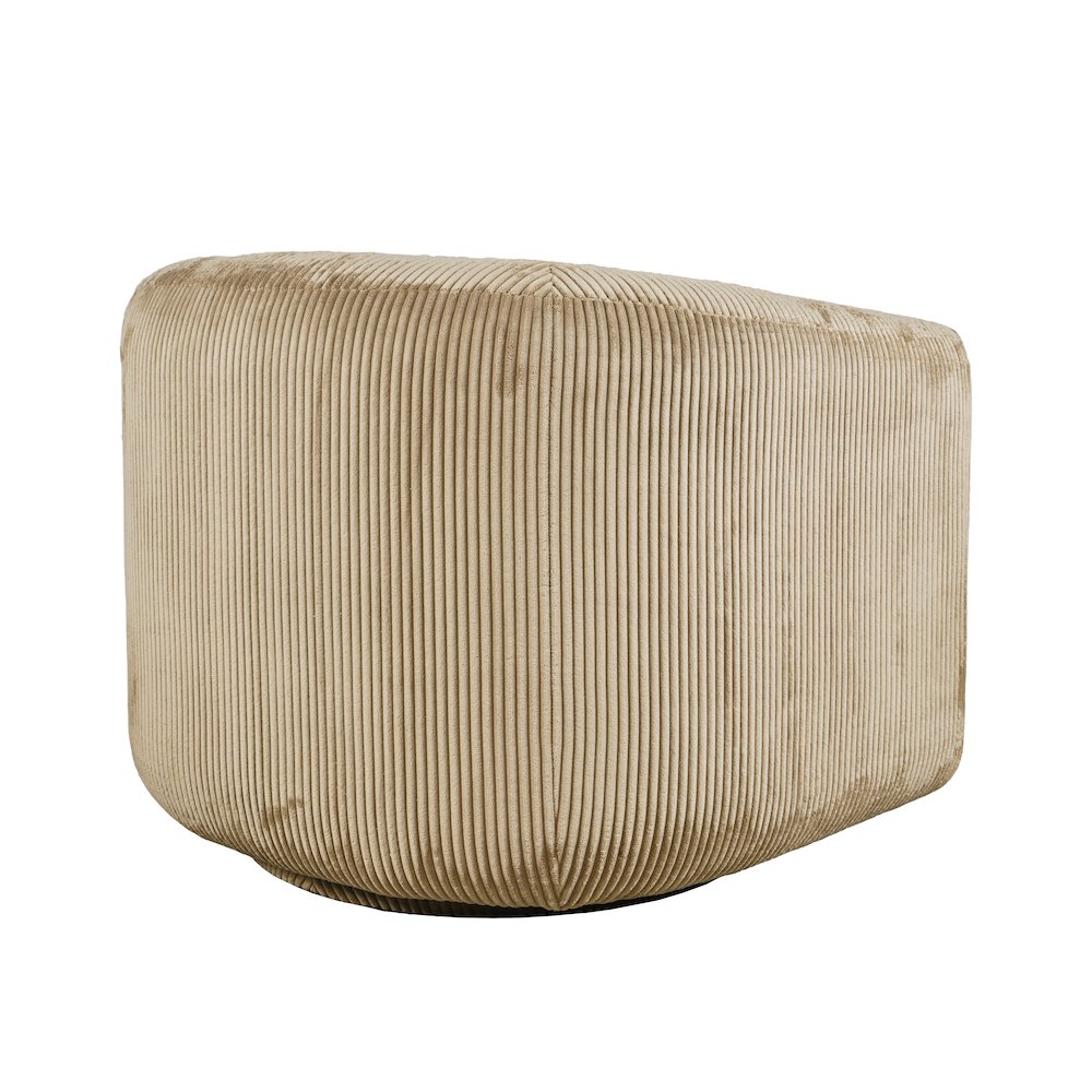 Biggs Modern Corduroy Upholstered Curved Barrel Swivel Accent Chair
