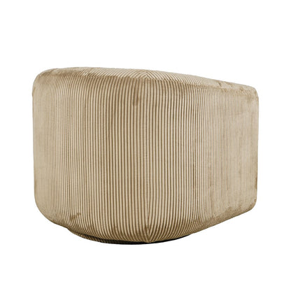 Biggs Modern Corduroy Upholstered Curved Barrel Swivel Accent Chair