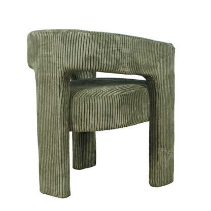 Bowen Modern Three-Leg Upholstered Accent Dining Armchair with Corduroy Fabric