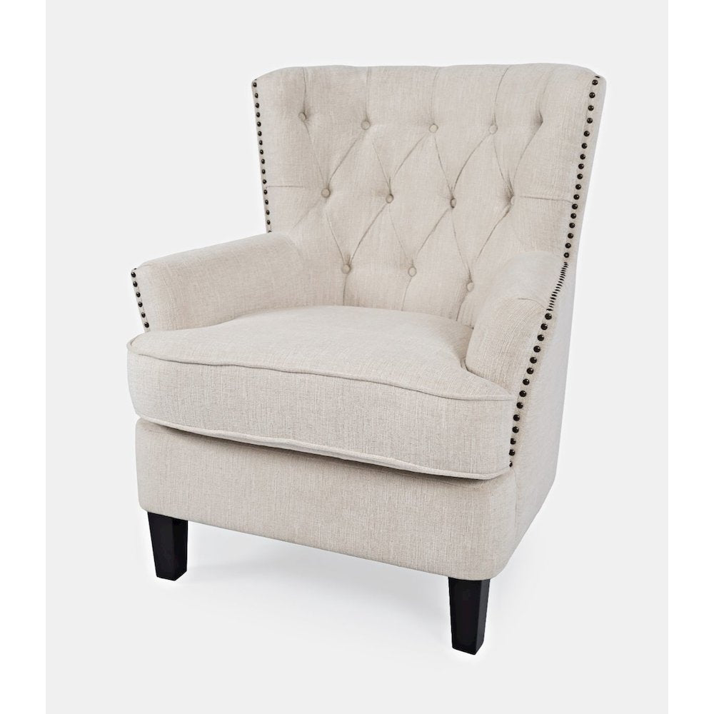 Bryson Transitional Upholstered Accent Chair with Nailhead Trim