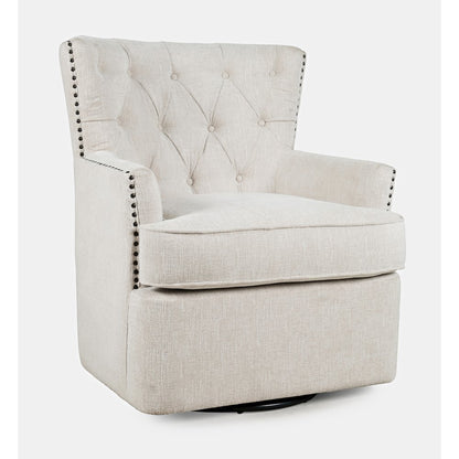 Bryson Transitional Upholstered Swivel Chair with Nailhead Trim